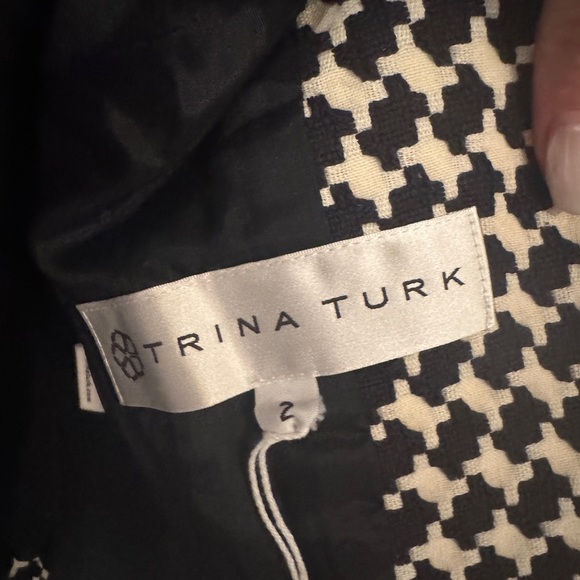 Trina Turk Chic Black and White Houndstooth Jacket classic elegant feminine - Picture 9 of 11